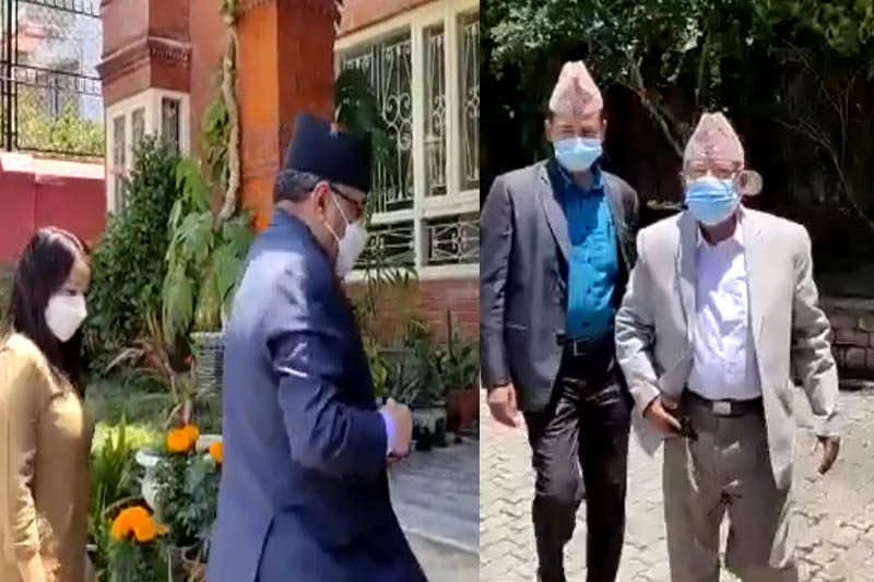 माधव नेपाल निवासमा सत्ताधारी तीन दलको बैठक